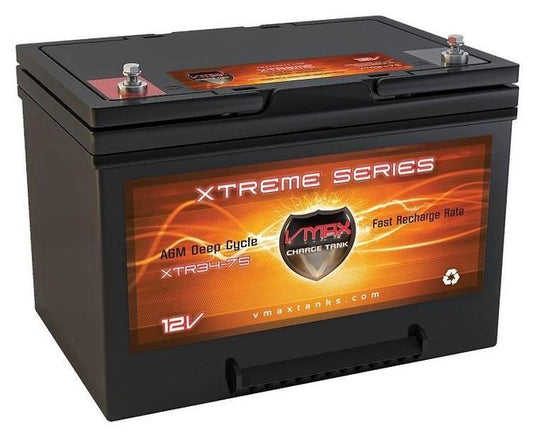 VMAX XTR34-75 12VOLTS 75AH DEEP CYCLE, XTREME AGM BATTERY.